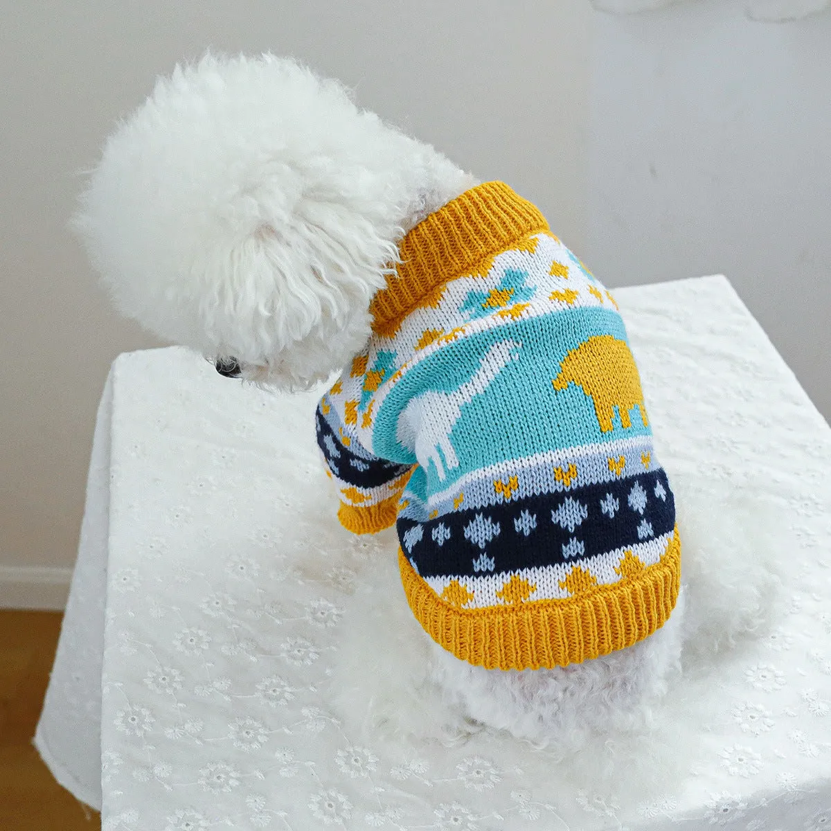 Spot Cross-Border Hot-Selling Pet Clothes | Star Sweater for Dogs & Cats | Autumn and Winter | Source Factory Direct Sales | One-Piece