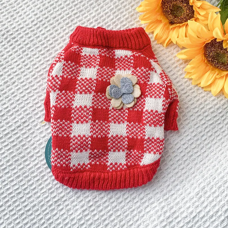 Spot Cross-Border Hot-Selling Pet Clothes | Star Sweater for Dogs & Cats | Autumn and Winter | Source Factory Direct Sales | One-Piece