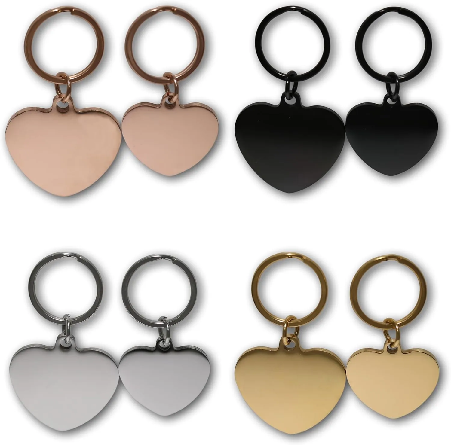 Stainless Steel Dog Tags Personalized, Pet Tag Personalized, Cat Tag Personalized, Pet ID Tags, Engraved on Both Sides, Bone, Heart and Round-Shaped (Heart, Standard)