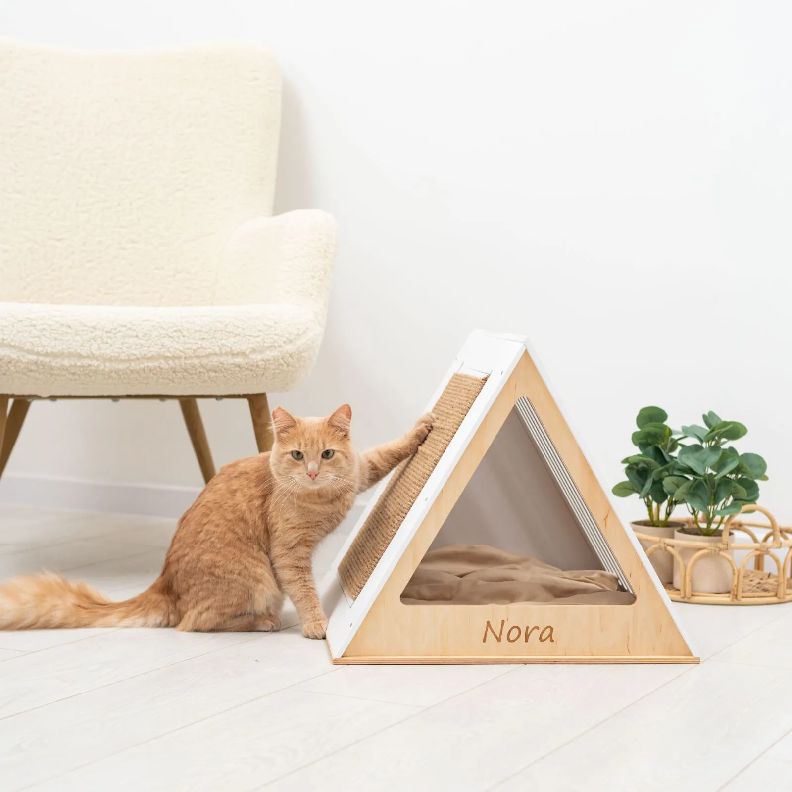 Stylish Wooden Cat Houses - White