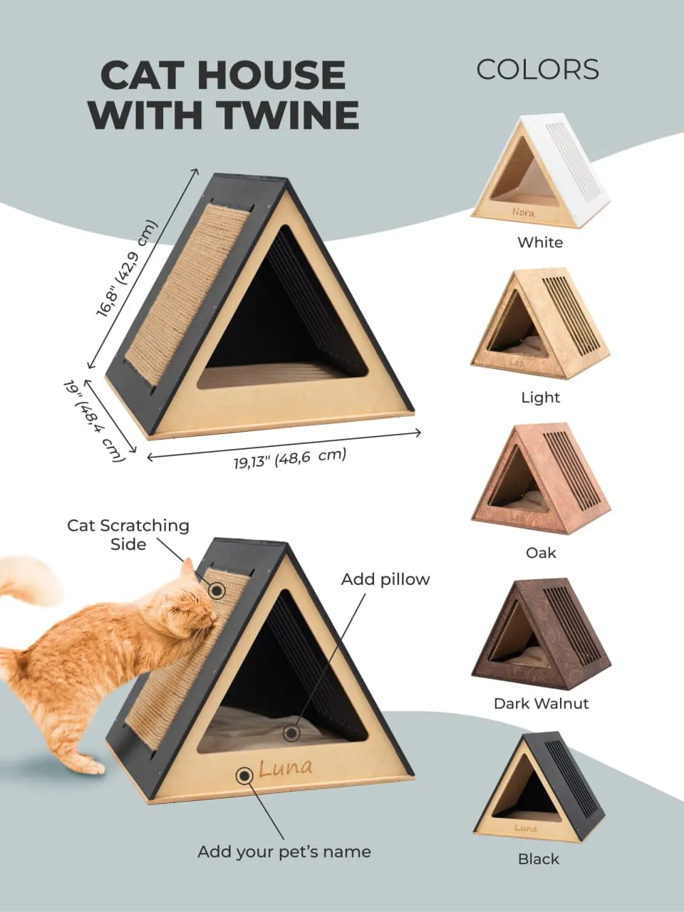 Stylish Wooden Cat Houses - White