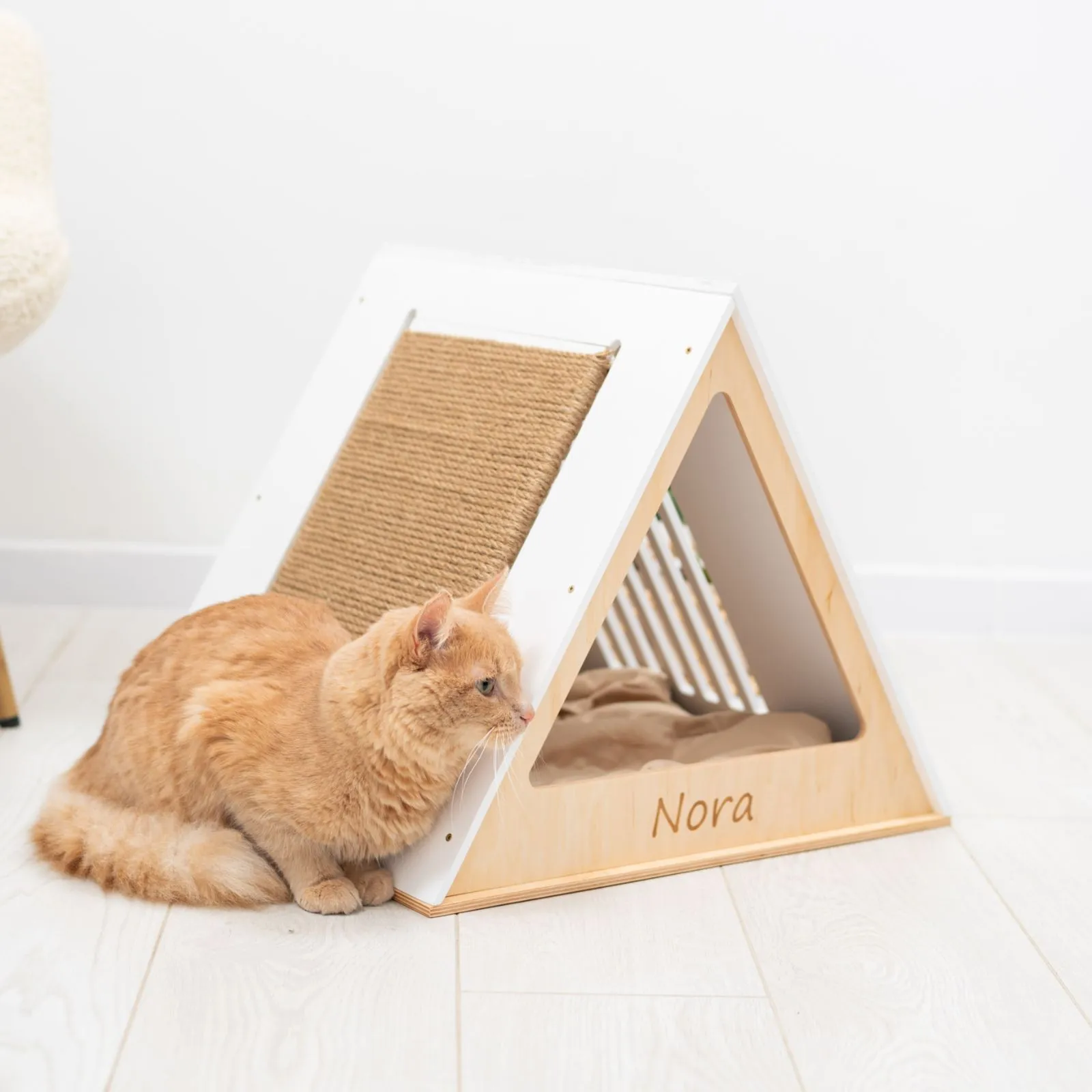 Stylish Wooden Cat Houses - White