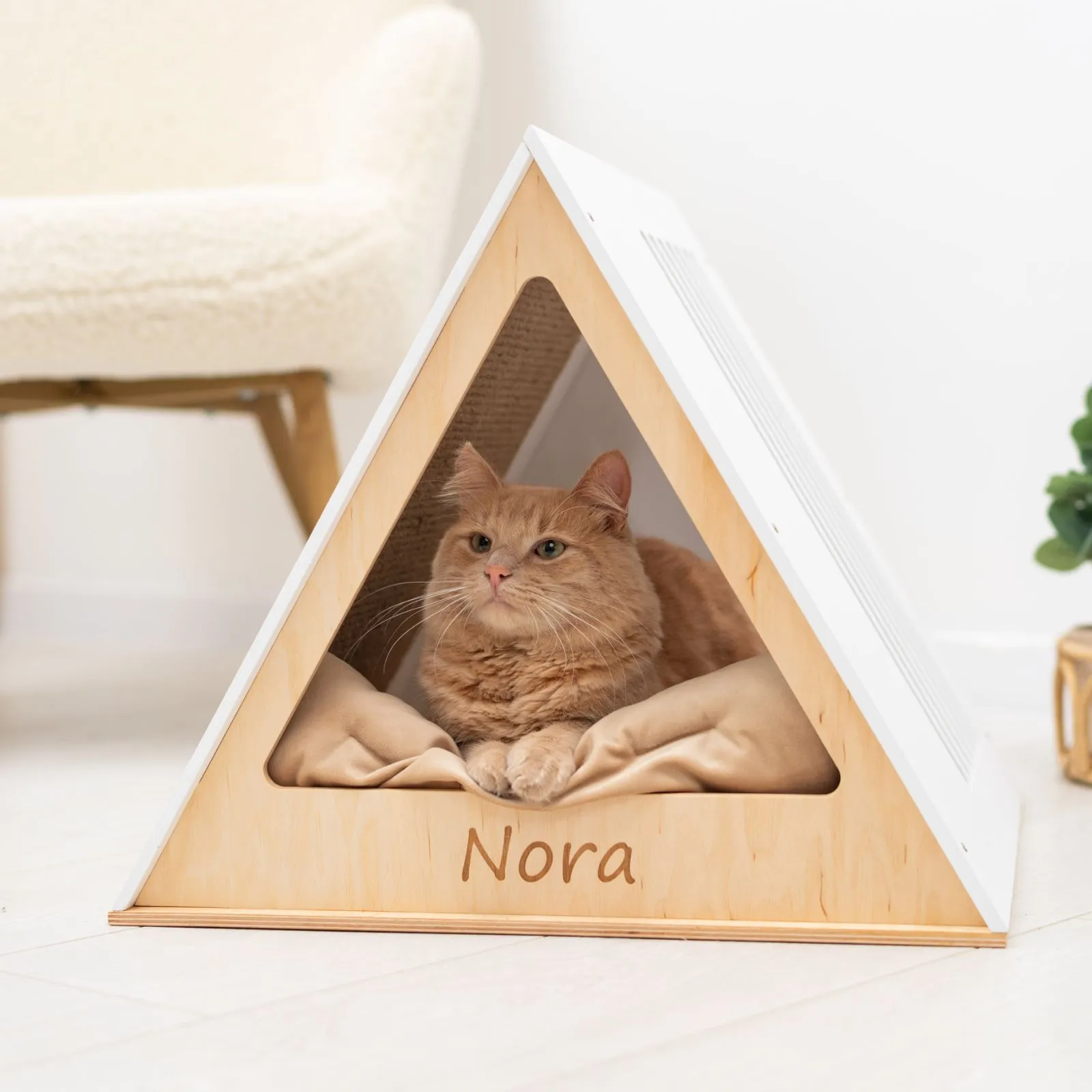 Stylish Wooden Cat Houses - White