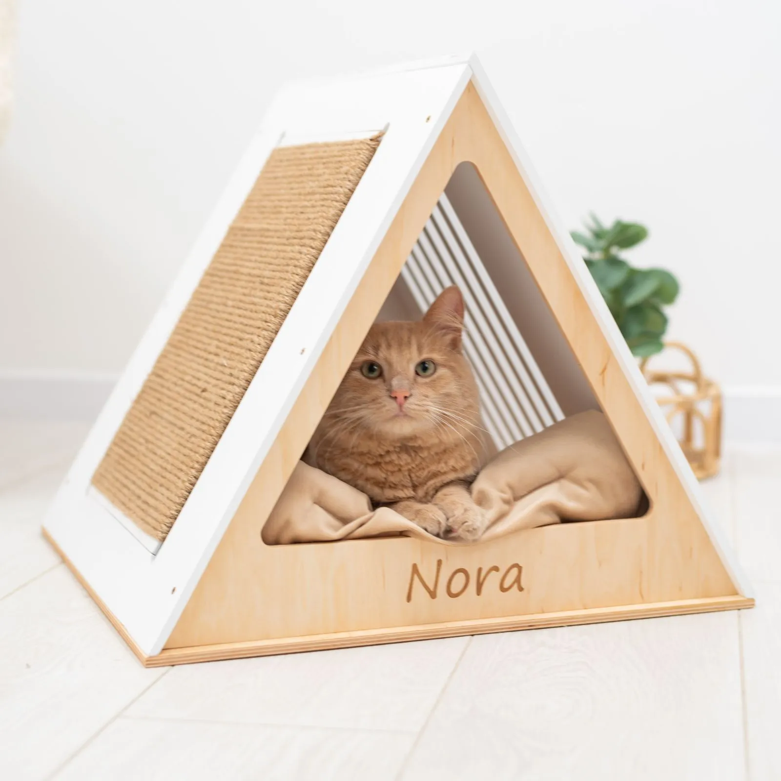 Stylish Wooden Cat Houses - White