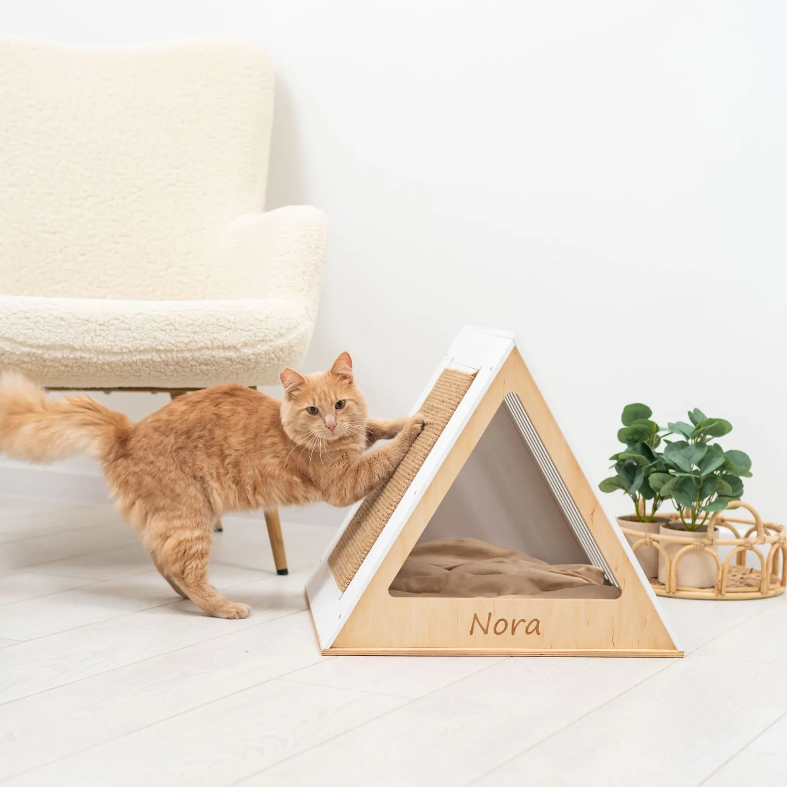 Stylish Wooden Cat Houses - White