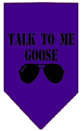 Talk To Me Goose Screen Print Pet Bandana Purple Large