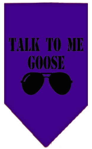 Talk To Me Goose Screen Print Pet Bandana Purple Large