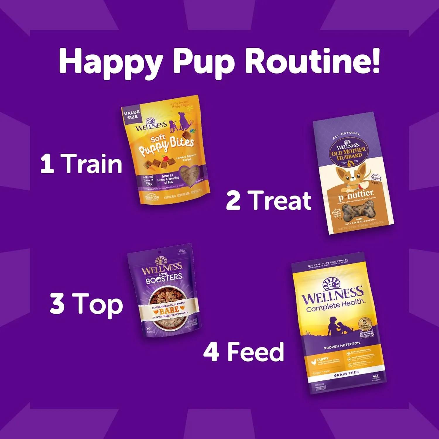 Wellness Puppy Treats, Natural, Training Treat, Grain Free, Crunchy Chicken & Carrot (6 Ounce bag)