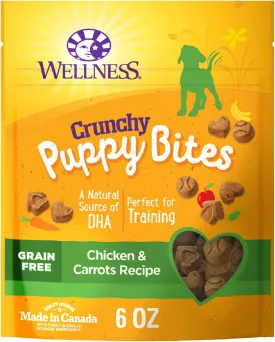 Wellness Puppy Treats, Natural, Training Treat, Grain Free, Crunchy Chicken & Carrot (6 Ounce bag)