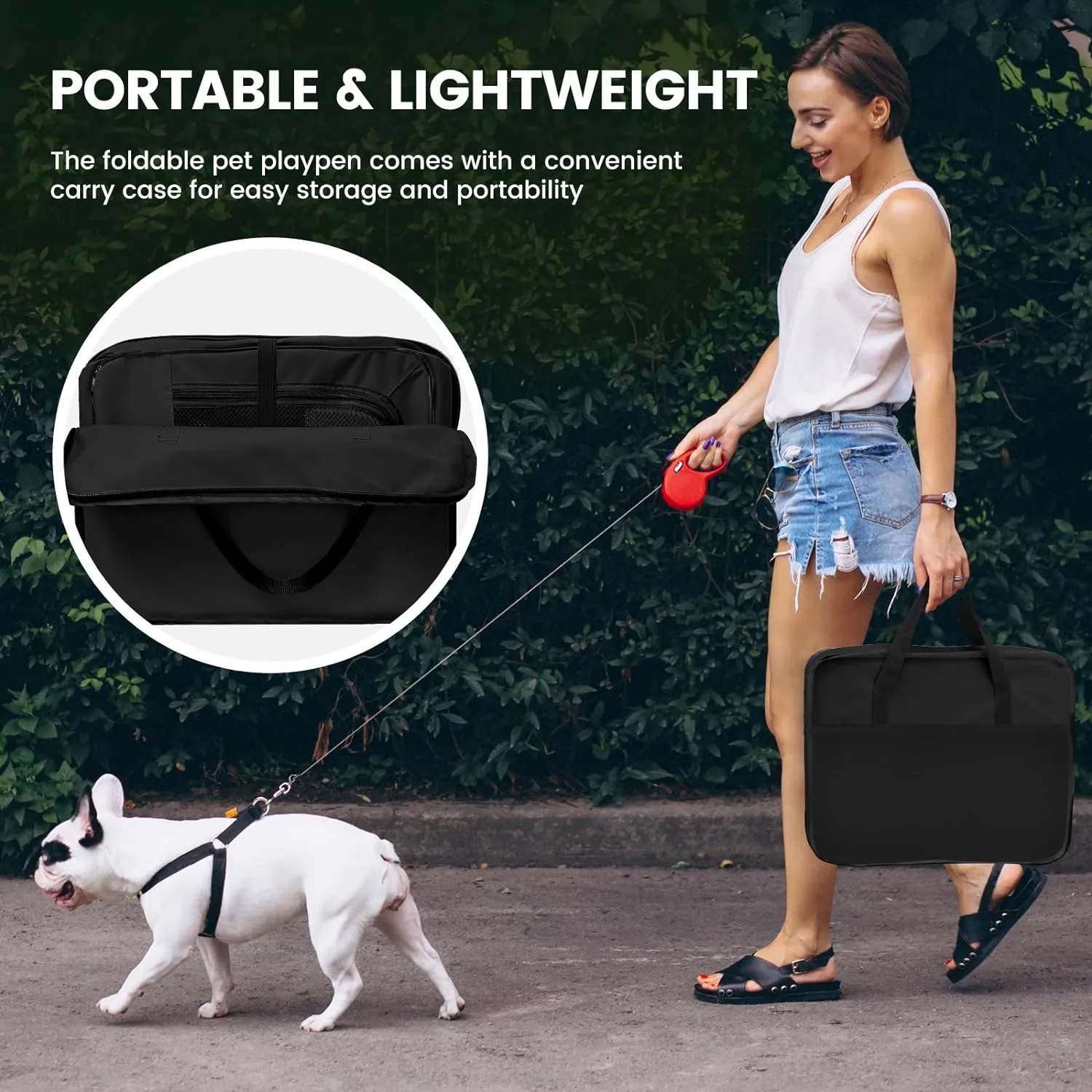 X-ZONE PET Dog Playpen Portable Pet Play Pens for Puppies, Cat, Rabbit, Chicks, Foldable Exercise Play Tent Kennel Crate, Indoor/Outdoor Travel Camping Black Small
