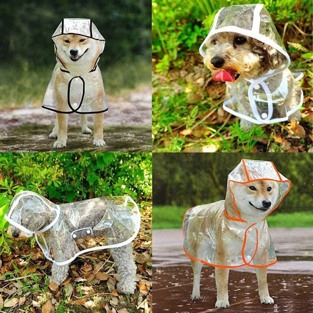 Zerodis Dog Raincoat, Transparent Pet Raincoat Comprehensive Pet Raining Coat Bite Pet Rain Poncho for Golden Retriever Samoyed Schnauzer (M)