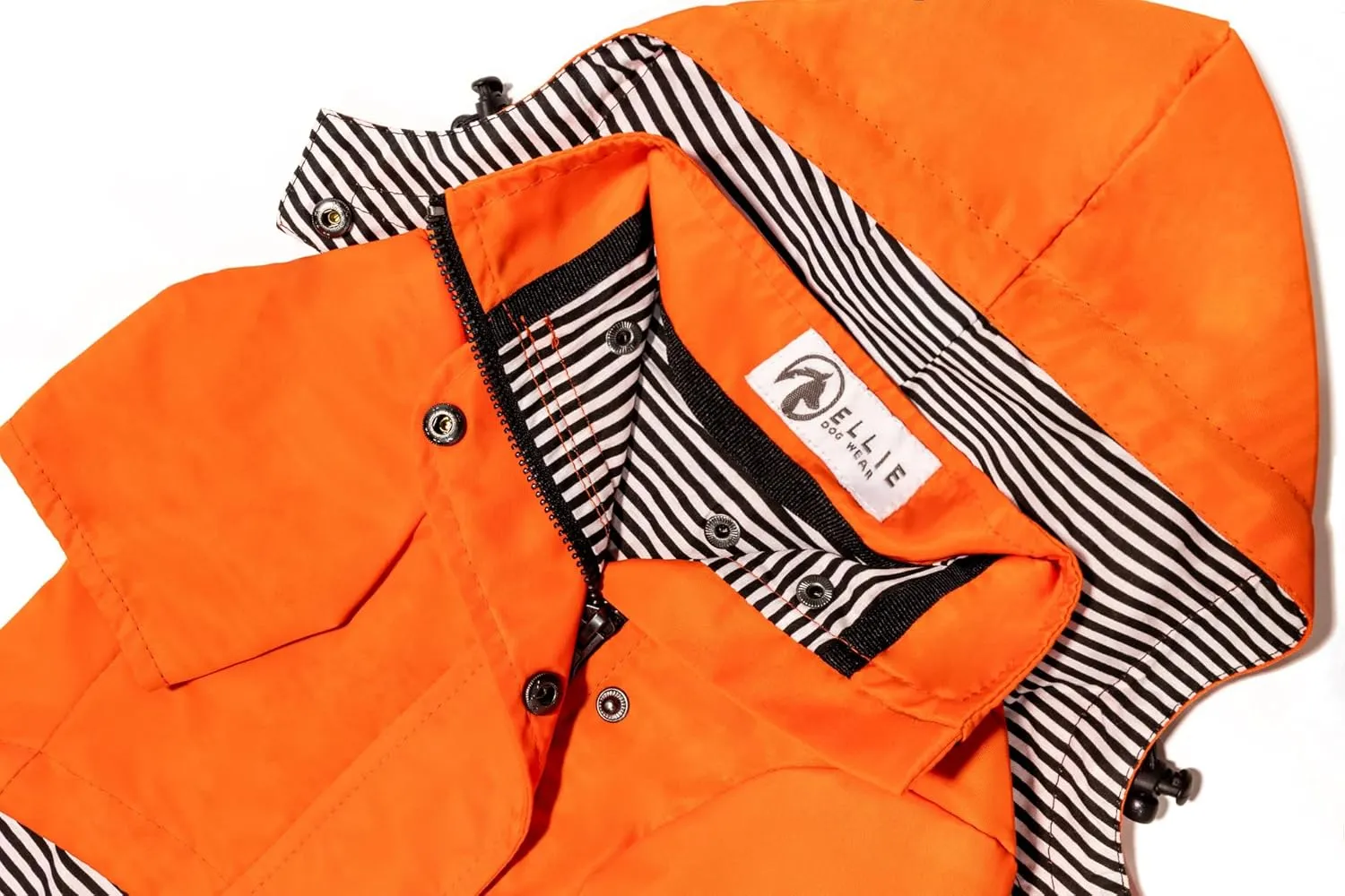 Zip Up Dog Raincoats with Reflective Buttons, Pockets, Rain/Water Resistant, Adjustable Drawstring, & Removable Hood - XXS to XXL - Stylish Premium Dog Raincoats (Orange, X-Small)